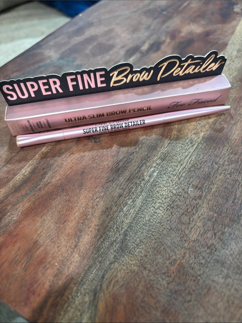 NIB Too Faced Super Fine Brow Detailer Ultra Slim Brow Pencil Taupe Brow Pencil